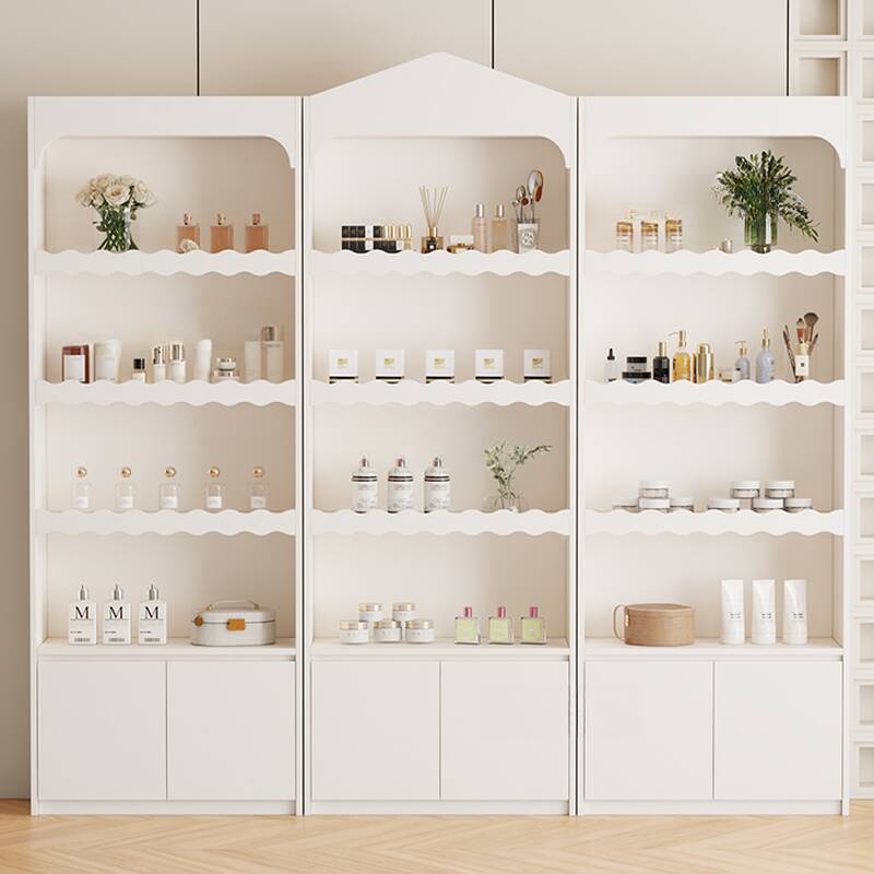 Slab Material Floor Design Display Stand with 5 Shelves and Accessible Storage