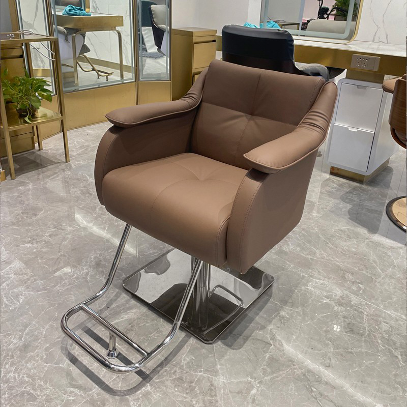 L-Shape Solid Colour Metal/Stainless Steel Styling Chair with Adjustable Footrest