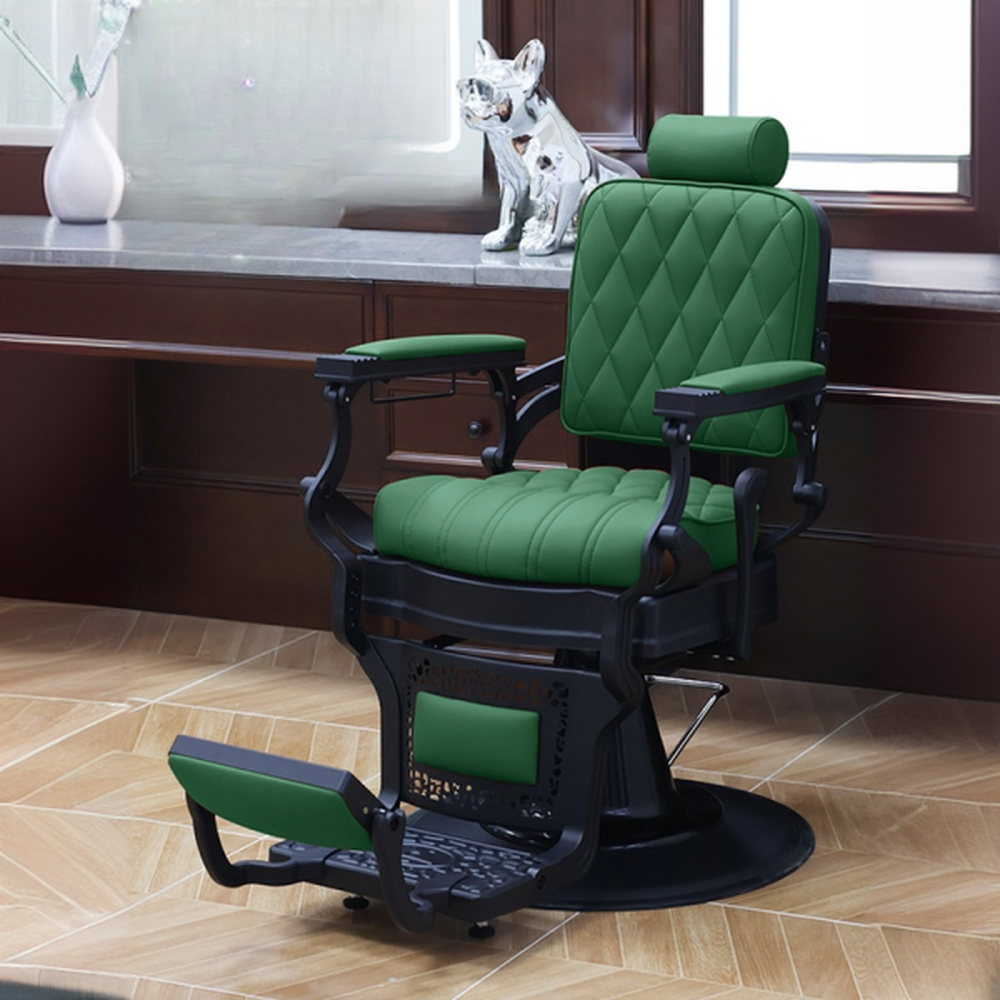 Scratch-proof Upholstered Leather Barber Chair with Plush Back
