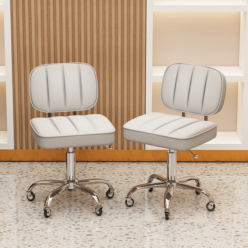 Adjustable Height L-Shape Striped Styling Chair with Alloy Frame and Swivel Feature