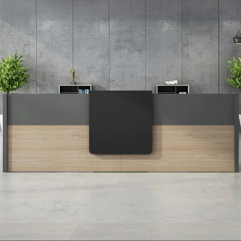 Rectangular Desk with 2 Drawers, 2 Cabinets, Hutch, Cable Management, Sepia Top, Filing Cabinet, and Manufactured Wood Top