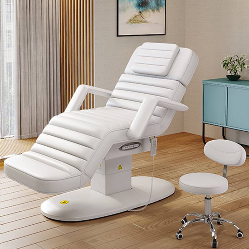 Rectangular Alloy Cylinder Base Adjustable Height Facial Bed with 1 Chair
