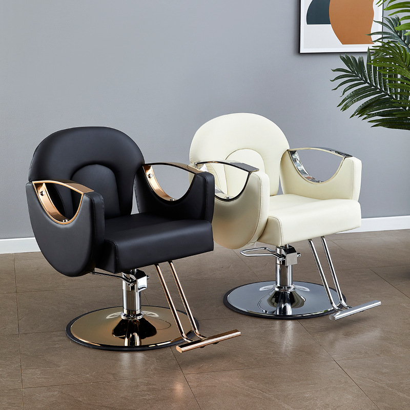 L-Shape Watertight Alloy Barber Chair with Full Back and Adjustable Foot Perch