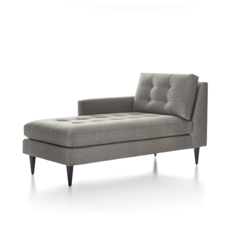 Modern Simple Style Solid Colour Ink/Grey Chaise Lounge Indoor with Foam and Square Arm, Unattached