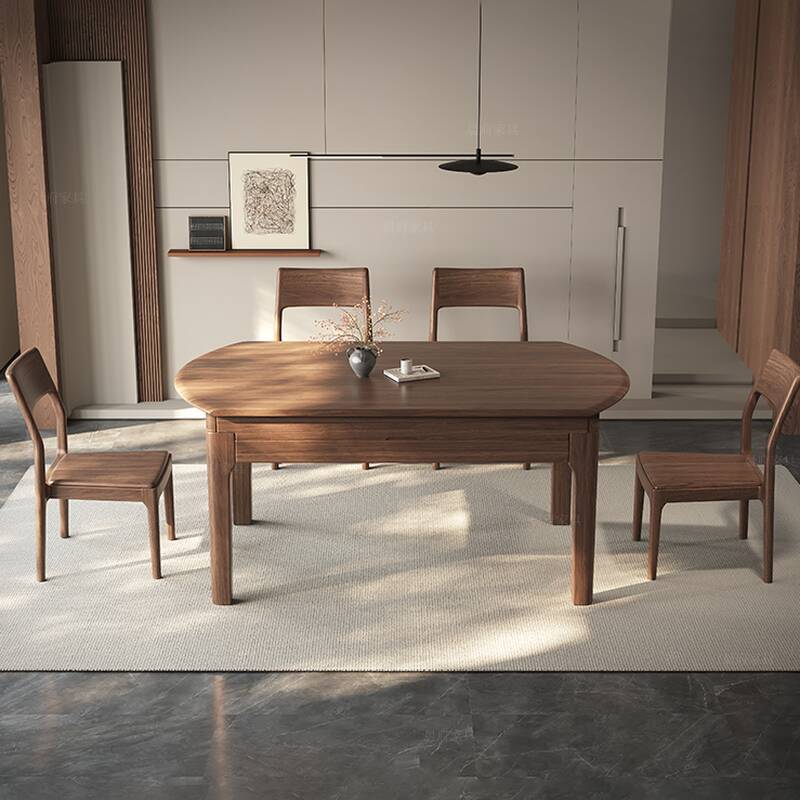 Classicist Solid Wood Dining Table Set for 6 with 4 Chairs