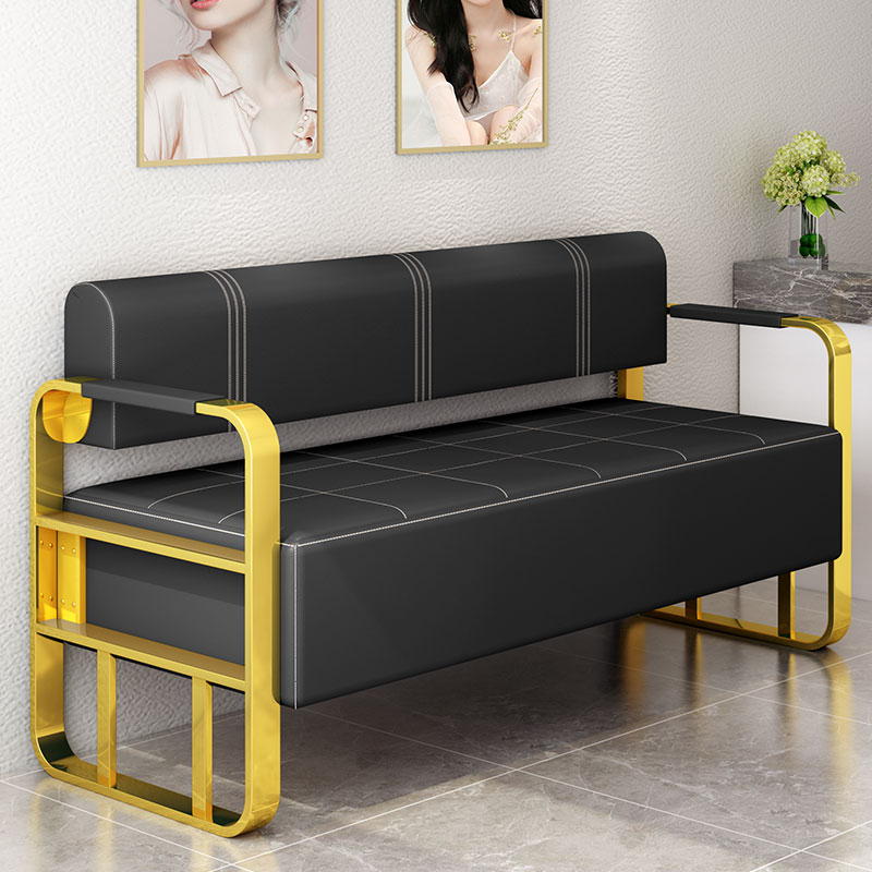 Simplistic Solid Colour Water Resistant Sofa Couch for Home Office, 4-seater with Square Arm