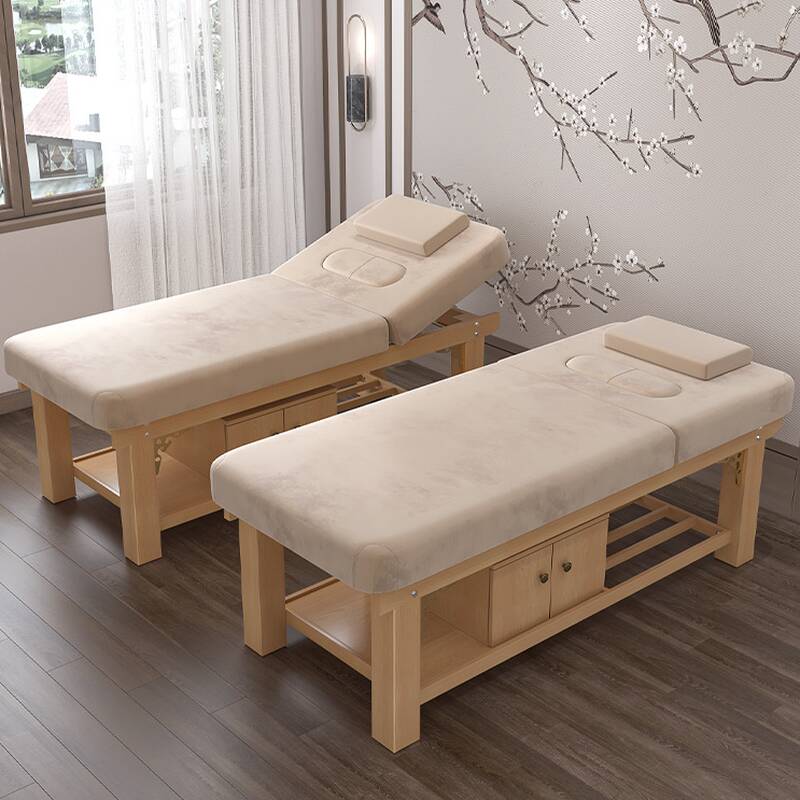 Wood Rectangular Massage Bed with Trestle Base