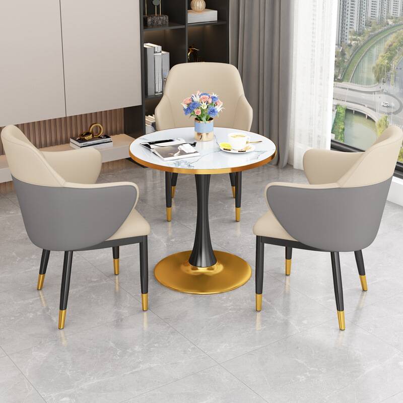 Art Deco Dining Table Set with Manufactured Wood Top