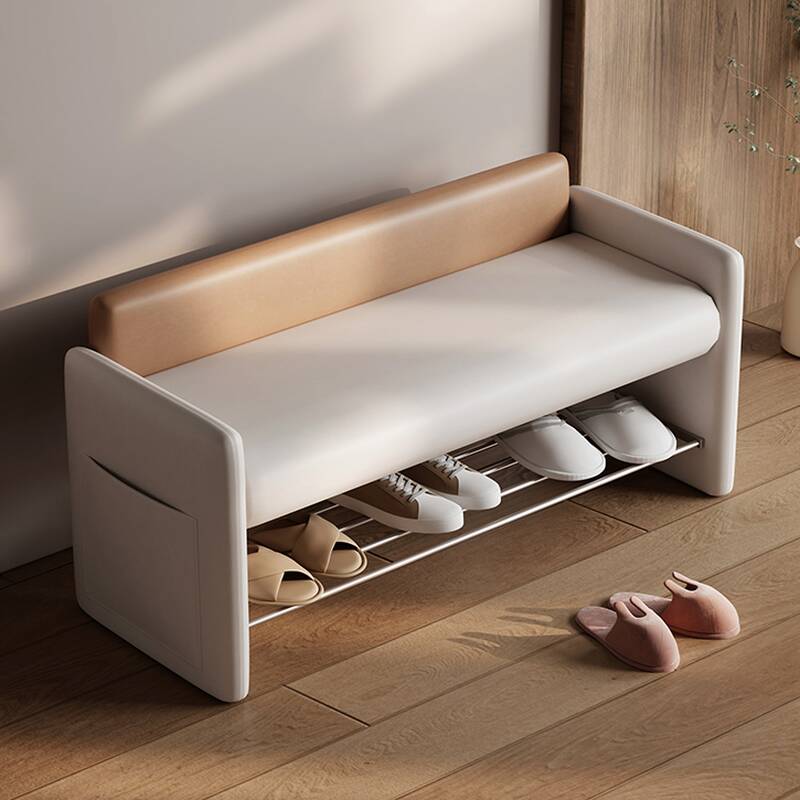 Antique Style Midnight Black/Grey/Auburn Accent Bench Chair with Armrest