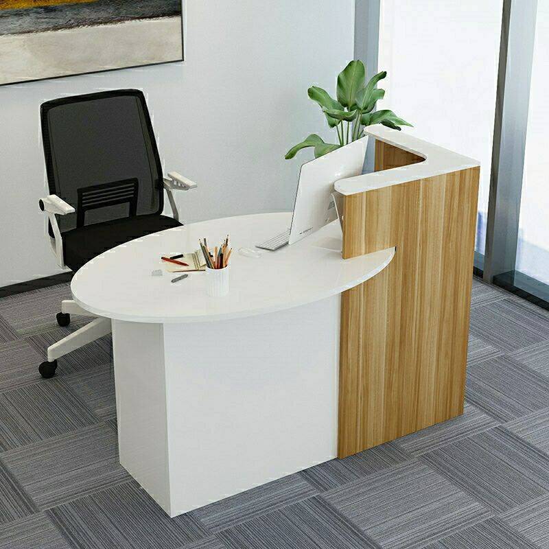 Lockable Drawer Reception Desk with Hutch, Filing Cabinet, and Manufactured Wood Top