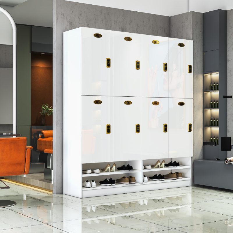Simplistic Timber Lockable Employee Lockers with Lock & 10 or More Compartments/Nine Compartments/Six Compartments, 3-Wide/4-Wide/2-Wide