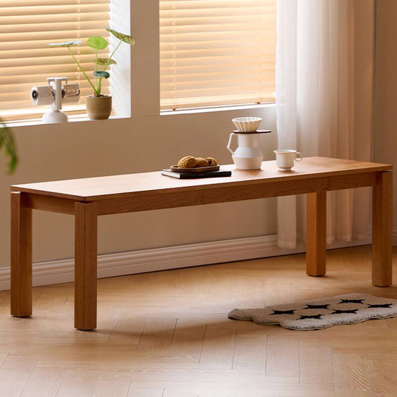 Trendy Natural Wood Solid Colour Indoor Mudroom Bench
