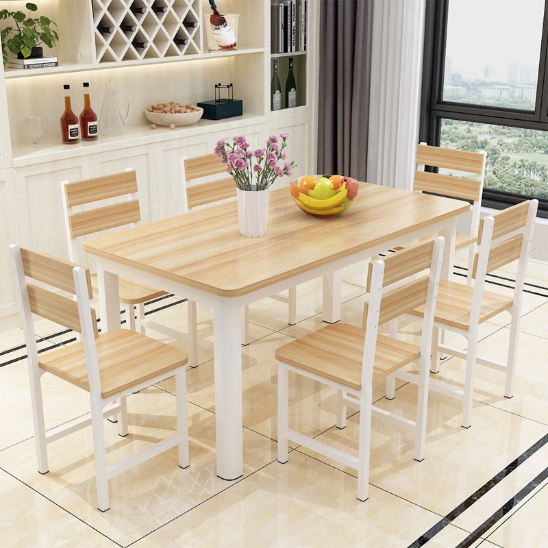 Simple Rectangular Dining Table with Reclaimed Wood, Fixed Mechanism, Seats 2/for 4