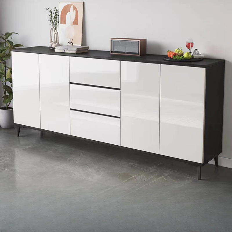 Standard/Narrow/Wide Sintered Stone/Lumber Countertop Sideboard with Compartment, 2 Drawers/3 Drawers, Three Internal Shelves/2 Shelves, 4 Doors/2 Doors/3 Doors, and Cupboard