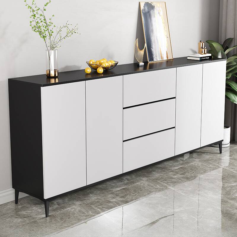 Two Toned Sideboard with 2 Drawers/3 Drawers, Closet, Standard/Narrow/Wide, 3 Shelves/Two Internal Shelves, Lumber Countertop, and 4 Doors/3 Doors/2 Doors
