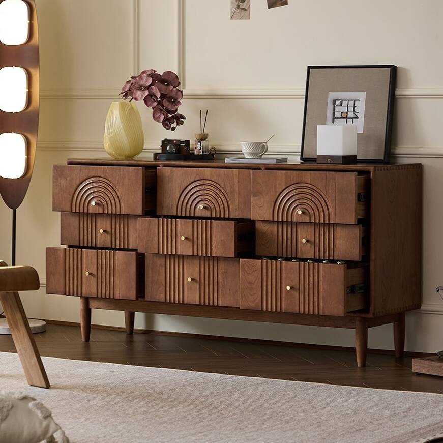 Cocoa Traditional Sideboard with 9 Drawers