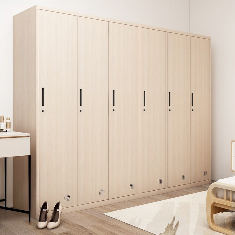 Full Assembly Needed 3-tier/2-layer/1-tier Installation Required Steel Employee Lockers in Natural Finish with Key, Ventilated Door and 3-Wide/2-Wide/1 -Wide CompartmentCompartment