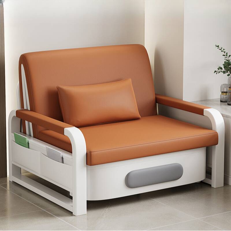 Sponge Twin Size/Full Size Futon Couch with Pillow, Pillow Back, Repository and Square Arm for 2 People/1 Person