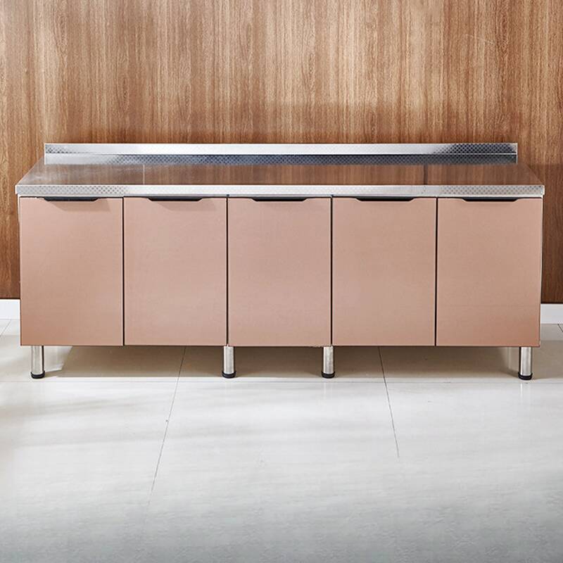 Wide Copper Kitchen Storage Cabinet with Alloy Countertop