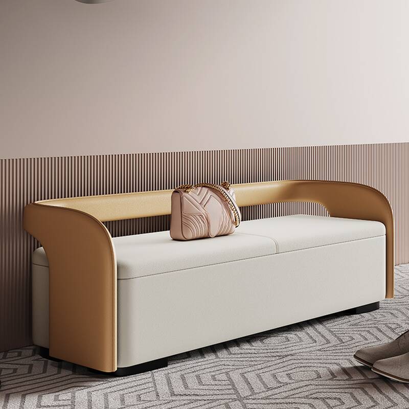 Stainless Alloy Living Room Bench with Armrest