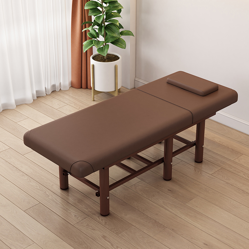 Adaptable Height Rectangular Facial Bed with Steel Trestle Base