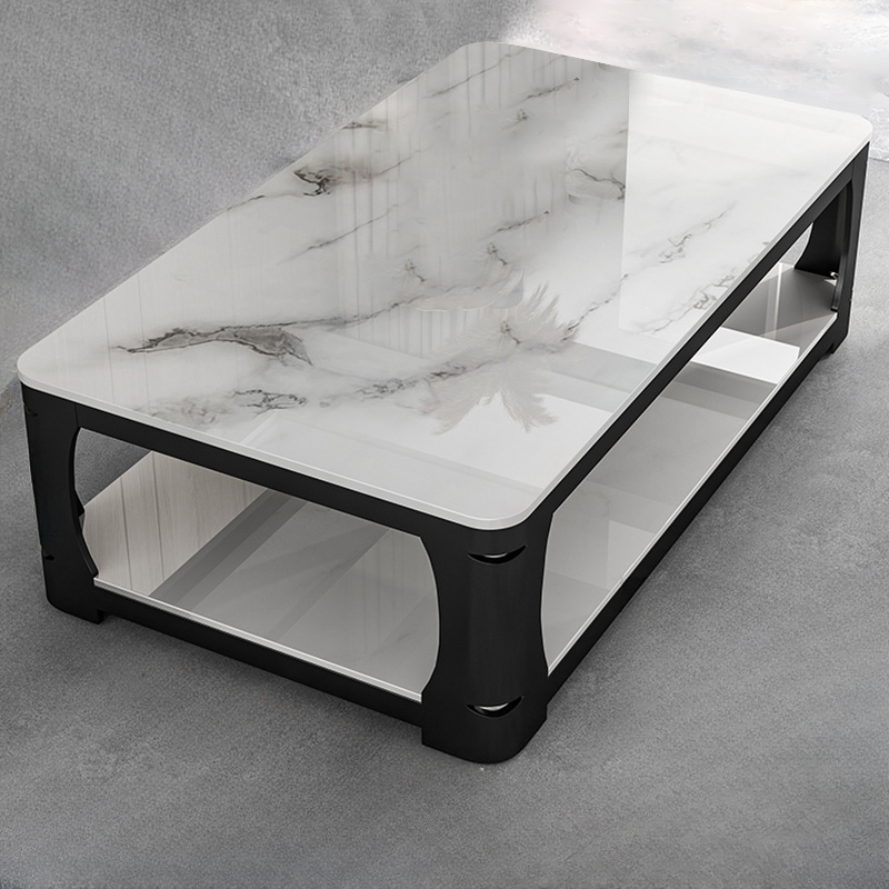 Contemporary Oblong Accent Table with Repository and 1 Shelf for Living Room