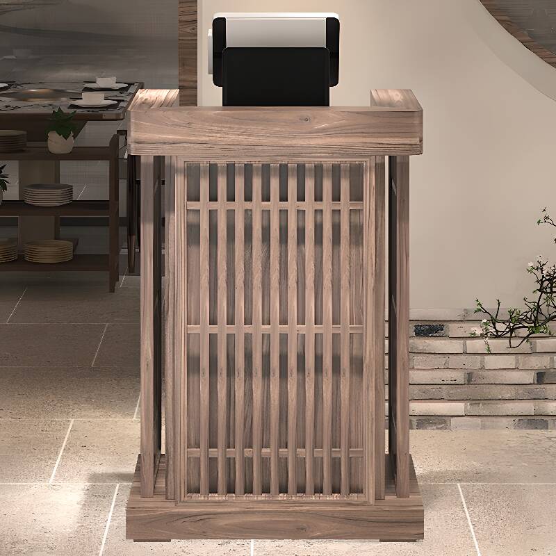 1 Drawer Pedestal Rectangle Tan Manufactured Wood Top Reception Desk with Closet & Filing Cabinet