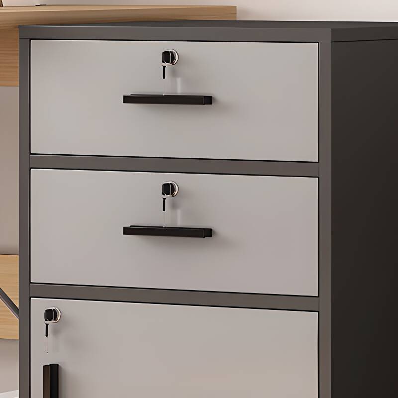 Trendy Timber Vertical Filing Cabinet with Adjustable Shelves and Soft Close, Key Lock
