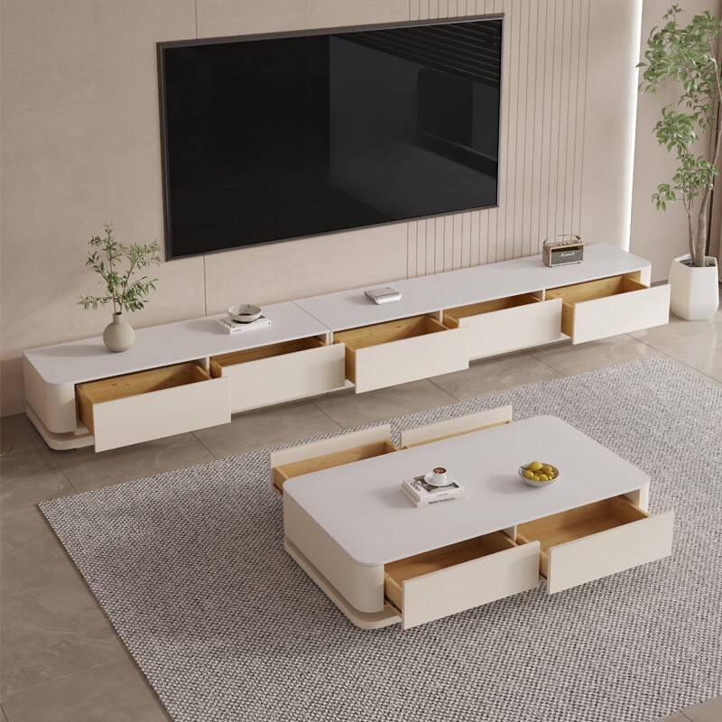 Modern Simple Style Wood TV Stand with 5 Drawers