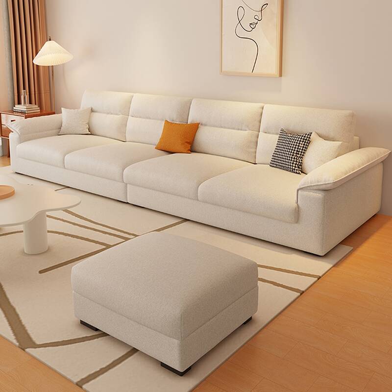 Straight Scratch-proofed Sofa Couch for 4 Person, 2 Pc Set, Horizontal Orientation with Pillow Top Arm and 1 Ottoman Included