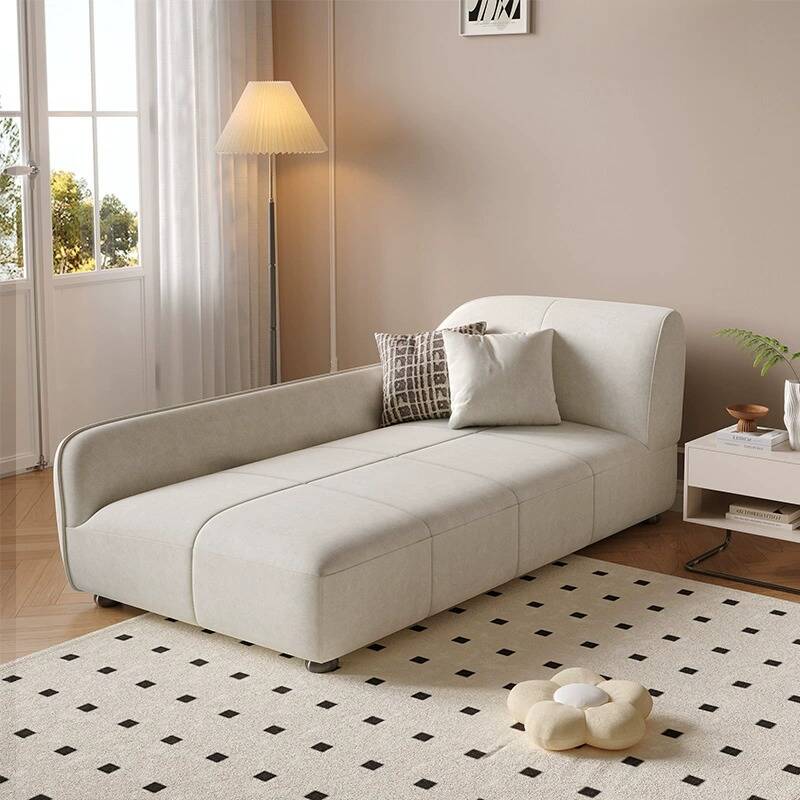 Water-resistant Solid Colour Chaise Lounge Sleeper Chair with Flared Arm in a Modern Simple Style, Right-Arm Chaise