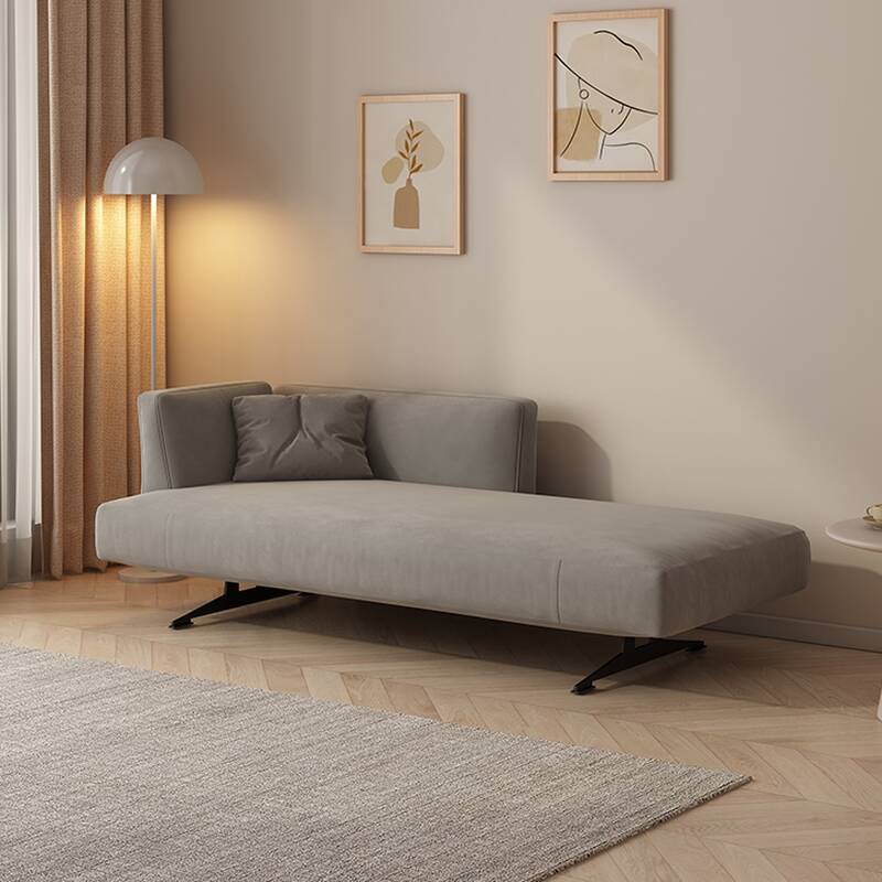 Solid Colour Accent Chaise Lounge with Square Arm in a Modern Simple Style, Left-Arm Chaise