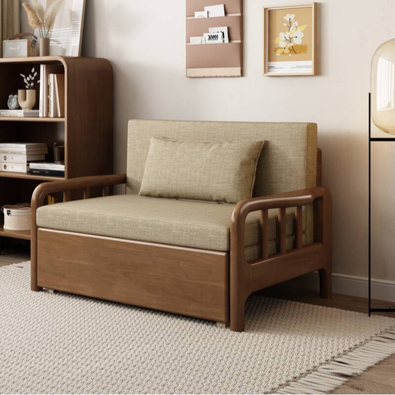 Scratch-repellent Sleeper Sofa with Pillow Back, Seats 2, Square Arm, Pillow, and Detachable Mattress for Full/Twin XL/Twin Size