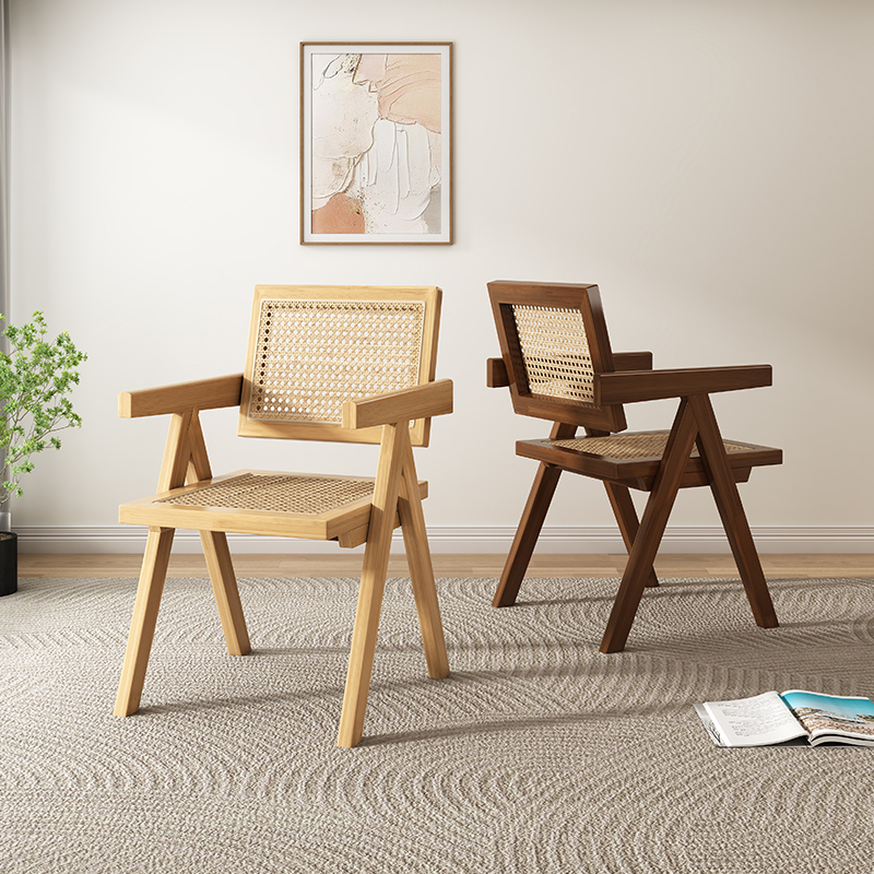 Simplistic Arm Chair with Ventilated Back, Upholstered, Arms Included, in Timber Midnight Black/Walnut/Wood Grain Legs