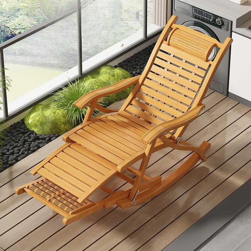Western Style Wooden Rocking Chair with Track Arm