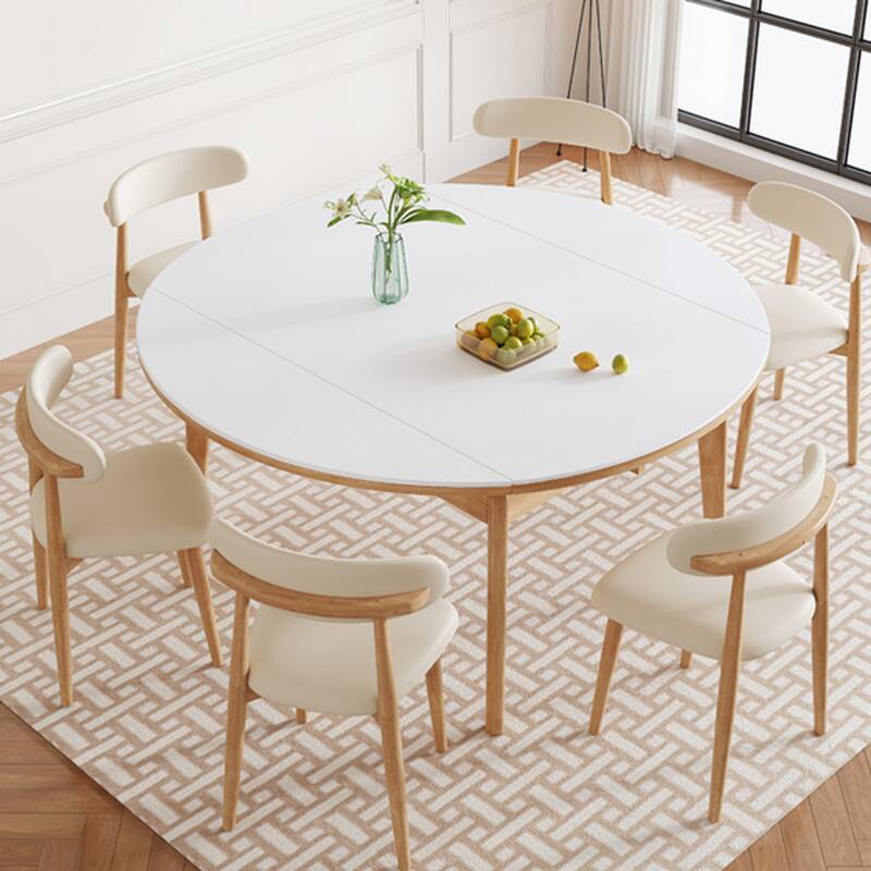 Dining Table Set with Sintered Stone Flip-over Top, Separable for Easy Storage