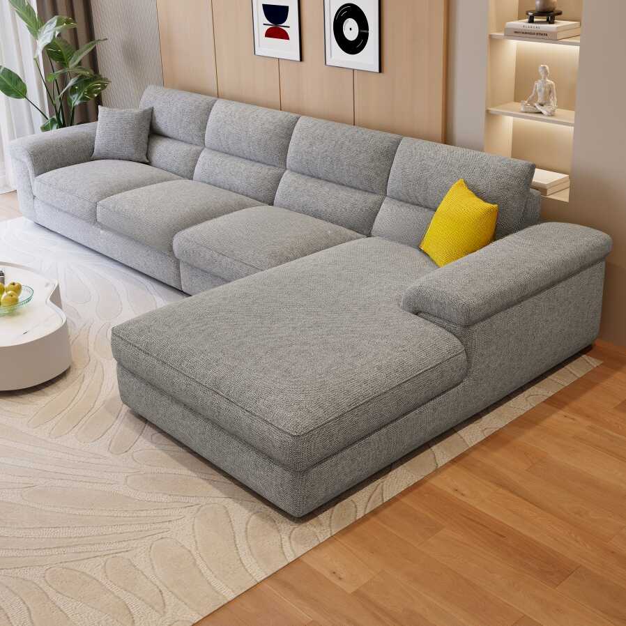 L-Shape Sofa Chaise, Right Hand Facing with Concealed Support