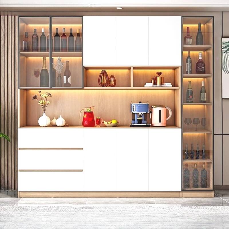 Flooring Design Accent Cabinet with 6 Shelves and Uncovered Storage