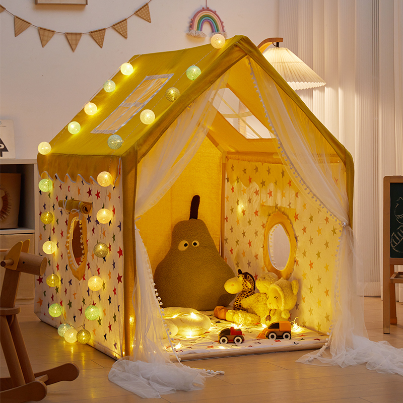 Fabric Square Portable Medium（3'-5'） Play Tents with Skylight, Floor