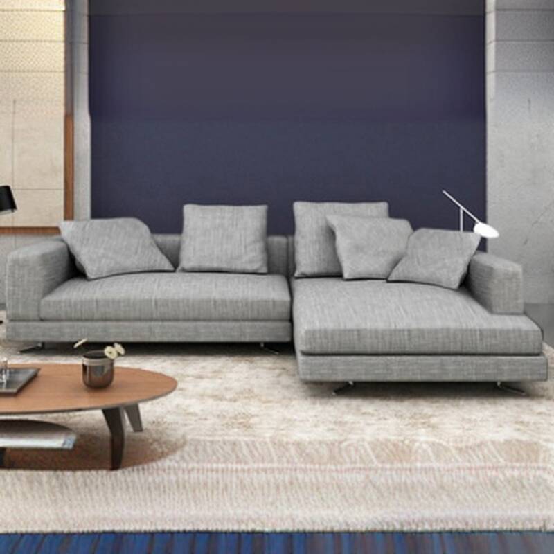 L-Shape/Straight Latex Sofa Recliner/Sofa with Square Arm, Pillow Back and Slipcover, 2 Pc