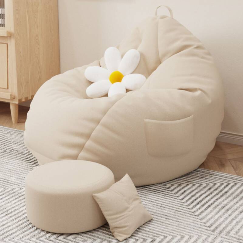 Solid Colour Beanie Chair in Light Gray/Light Blue/Lime Green, Seats 1 with Pre-Filled Bean Bag Option