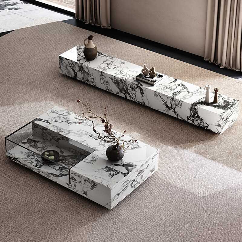 Rectangular Shape Side Table with Storage Repository for Living Room