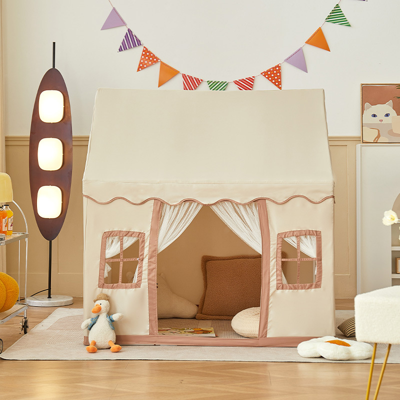 Indoor Square Cloth Play Tents, with Illuminating, Windows, Tent Pole, Floor