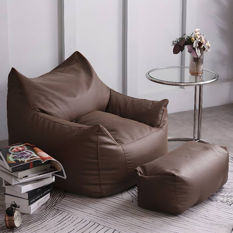 Pre-Filled Expanded Polypropylene Beans Bean Seat, Solid Colour, Seats 1, Sepia Polyethylene Terephthalate (pet) padded seat