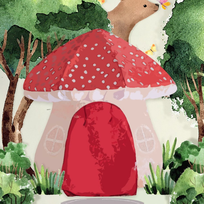 Circular-shaped Red Large(5'-8') Play Tents with Illumination Lights, Windows and Floor for Indoor & Outdoor Use