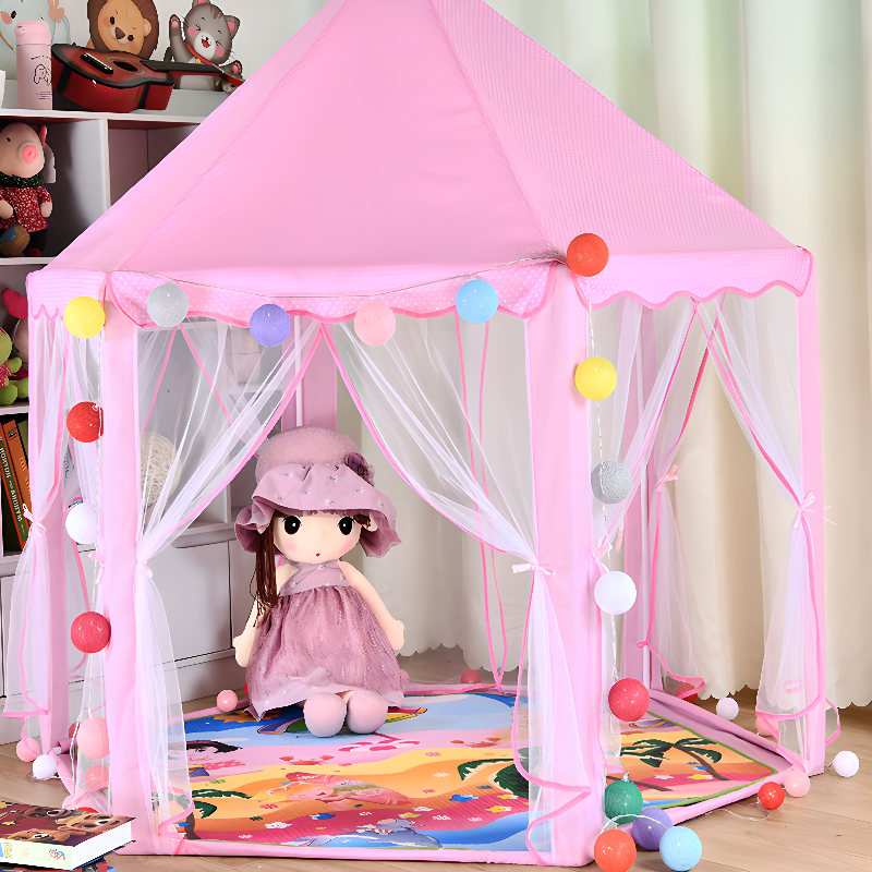 Circular-shaped Indoor Mesh Play Tents with Tent Pole, Floor, Medium（3'-5'）