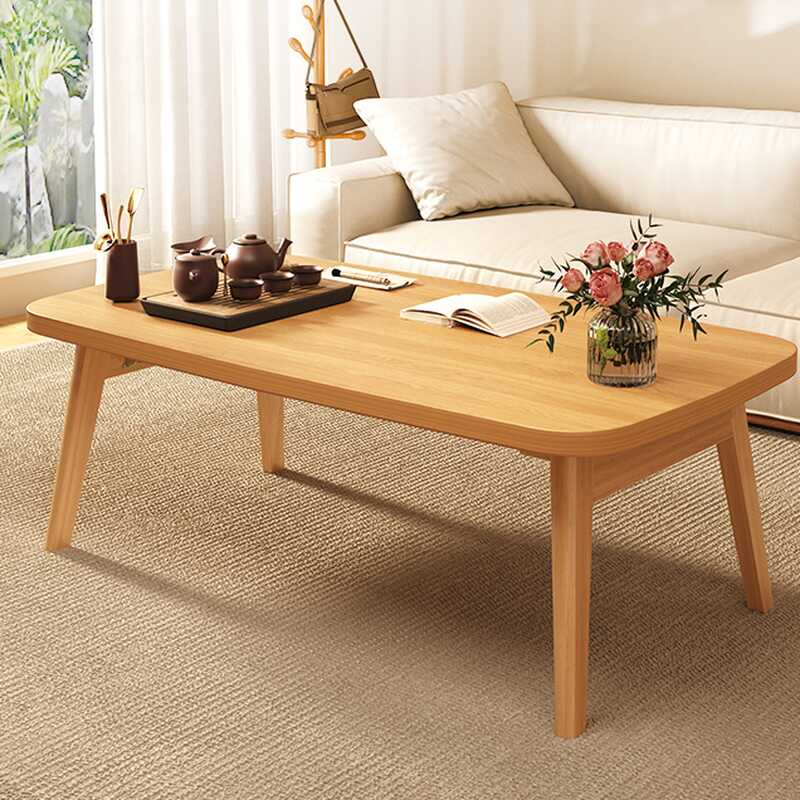 Foldable Rectangular Manufactured Wood Accent Table