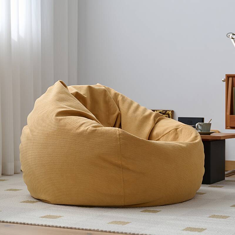 Expanded Polypropylene Beans Pre-Filled Black/Magenta/White Corduroy Bean Bag Set with Pillow and Removable Cover for Seats 1