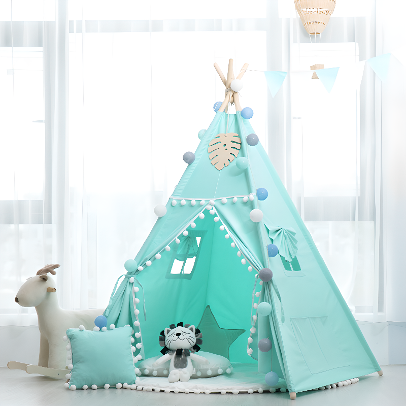 Triangle Textile Medium（3'-5'） Triangular Play Tent for Outdoor Environment with Tent Pole, Windows and Floor