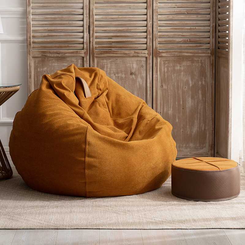 Cocoa/Olive Green/Gray Suedette Pre-Filled Expanded Polypropylene Beans Sack Chair Seats 1, Bean Bag Chair with Removable Cover